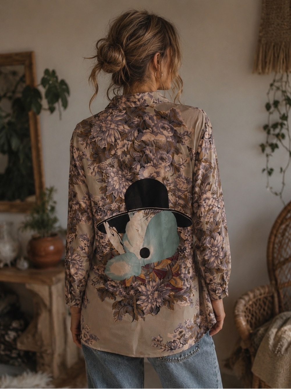 213🌟 Vintage Wayne Rogers 100% Silk Floral Blouse • Made in Hong Kong • 1990s